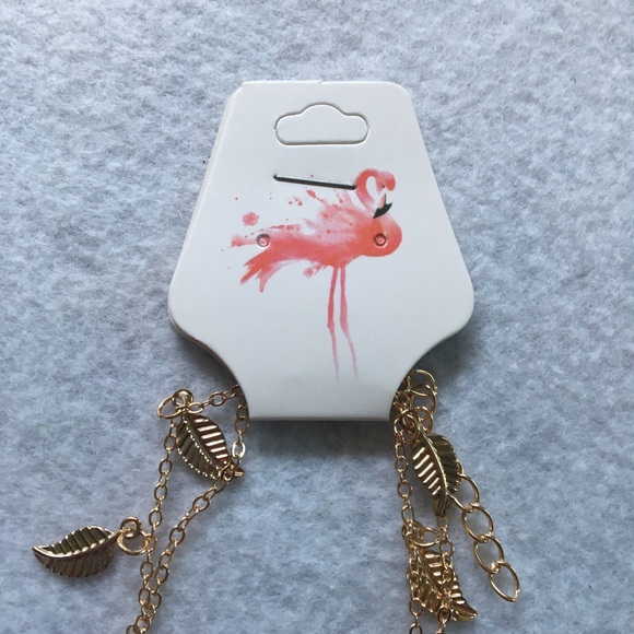 Leaf Gold Toned Boho Anklet - Picture 5 of 5